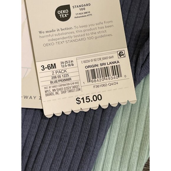 Cloud Island 2-Pack Sleep N Plays 3-6M 2-Way Zipper One Piece NWT - Picture 4 of 4